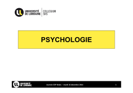 Psychologie - UFR SHS-Metz