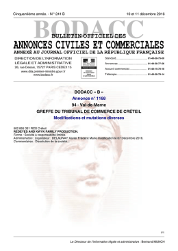 annonces civiles et commerciales