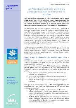 Information presse Les Allocations familiales lancent une
