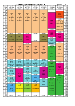 Planning de la semaine 50