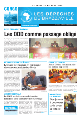 D&Eacute;VELOPPEMENT DURABLE Les ODD comme passage oblig&eacute;