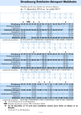 Horaires Molsheim