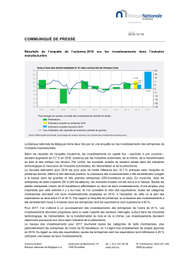 COMMUNIQUÉ DE PRESSE