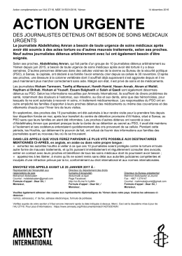 Y&eacute;men: DES JOURNALISTES DETENUS ONT BESOIN DE SOINS