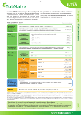 Fiche r&eacute;capitulative des garanties des adh&eacute;rents