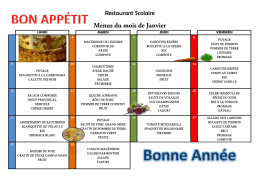 Menu de janvier