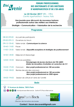 Programme - AgroParisTech