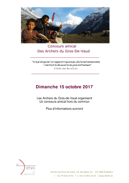 Dimanche 15 octobre 2017 - Archers du Gros-de-Vaud