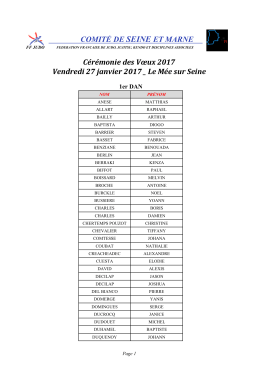 la liste des récipiendaires Ceintures Noires