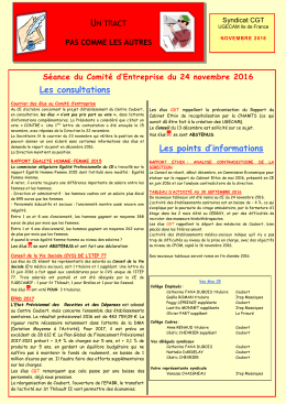 Les consultations Les points d`informations