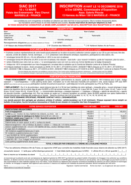 SIAC 2017 Bulletin d`inscription