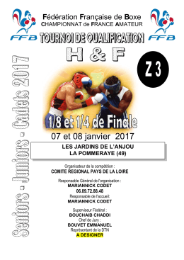 07 et 08 janvier 2017 - F&eacute;d&eacute;ration Fran&ccedil;aise de Boxe