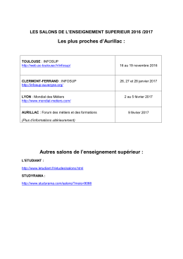 Les plus proches d`Aurillac : Autres salons de l`enseignement