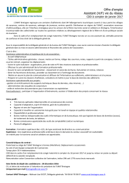 Offre d`emploi CDD UNAT Bretagne