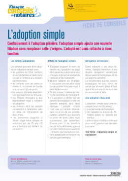 L`adoption simple - Chambre des Notaires du Rh&ocirc;ne