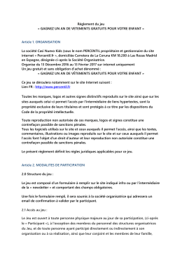 Article 1. ORGANISATION La soci&eacute;t&eacute; Casi Nuevo Kid