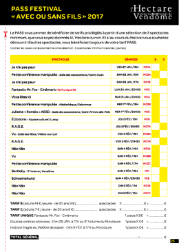 Festival AVEC OU SANS FILS - Pass