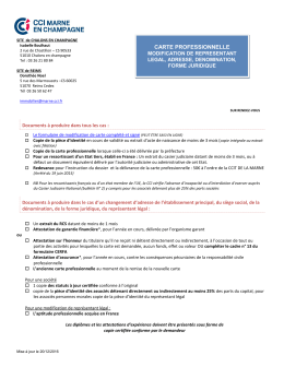 modification d`adresse, représentant légal