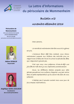 Lettre d`information Mommenheim