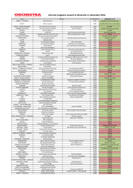 Liste des magasins ouverts le dimanche 11 d&eacute;cembre