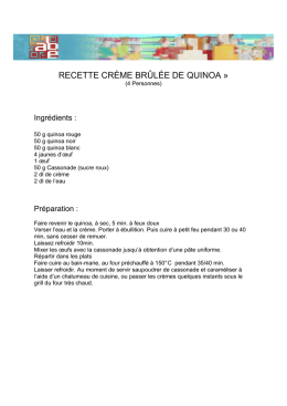 Recette de crème brûlée de quinoa