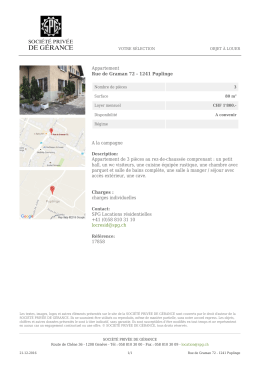 Appartement Rue de Graman 72 - 1241 Puplinge A la campagne