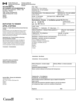 Solicitation Closes - L`invitation prend fin Time