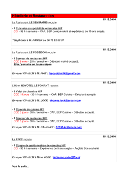 Consultez les offres d`emploi en date du 15.12.2016