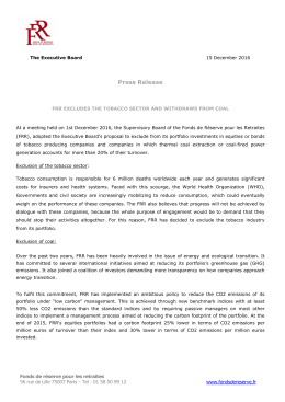 Annonce exclusions FRR english - Fonds de r&eacute;serve pour les retraites