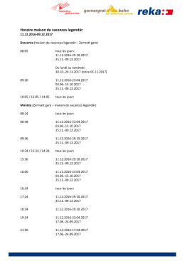 Horaire maison de vacances legendär