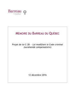 Projet de loi C-28 &mdash; Loi modifiant le Code criminel