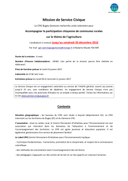 Mission de Service Civique - Menthonnex-en