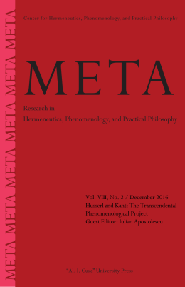 Meta vol. VIII, no. 1 - META. Research in Hermeneutics