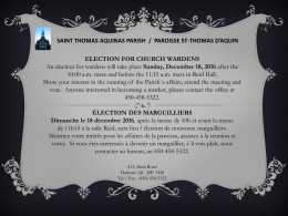 &Eacute;lection des Marguilliers - Saint Thomas Aquinas Parish