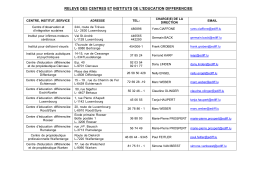 releve des centres et instituts de l`education differenciee