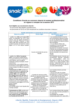 Conditions recrutements réservés
