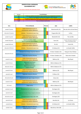 Calendrier 2016 - Orientation Caennaise