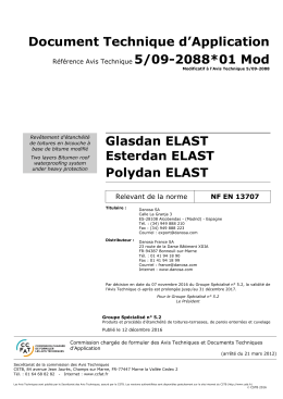 Document Technique d`Application Glasdan ELAST
