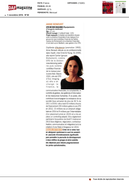 ANNE RENEVOT CFO DE EOSIMACINC