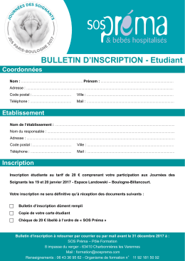 bulletin d`inscription pour les étudiants