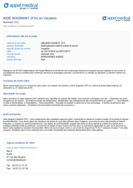 AIDE SOIGNANT (F/H) en Vacation