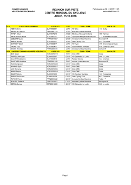 Participants - commission des velodromes romands