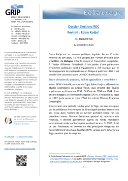 Dossier élections RDC Portrait : Edem Kodjo1