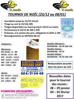 TOURNOI DE NOËL (23/12 au 08/01)