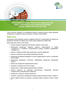 Informačné a komunikačné technológie Značka: (ECDC