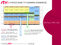 Vysvetlenie TV cenníka reklamy