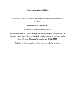 Info pre hlasuj&uacute;cich