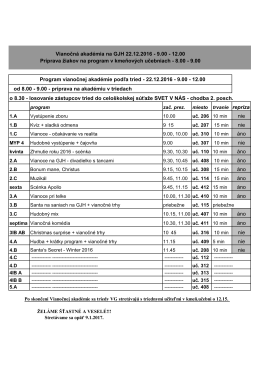 program, na ktorý sa môžete tešiť vo štvrtok počas Vianočnej