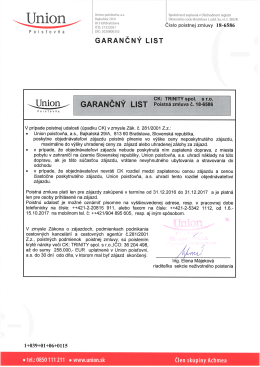 Garančn&yacute; list