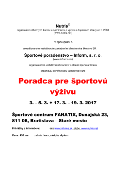 Poradca pre športovú výživu